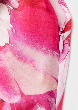 Vestido Satinado con Estampado Floral