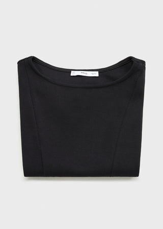 Camiseta Corte Peplum de Algodón