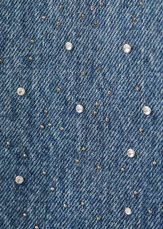 Jeans Wide Leg con Detalle Lentejuelas
