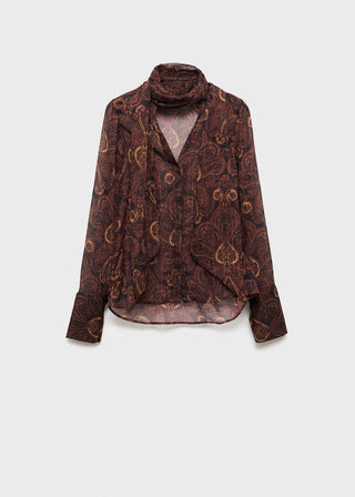 Blusa Manga Larga con Estampado Paisley