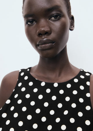 Enterizo con Cinturón Estampado Puntos