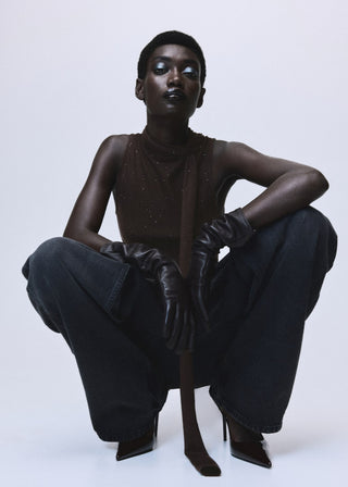 Blusa Efecto Fular con Brillos