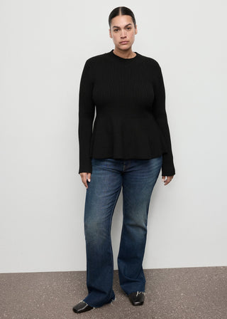 Sudadera Peplum Cuello Redondo