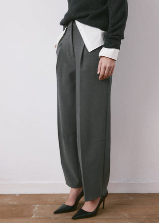 Pleated Mid-Rise Trousers with Pockets