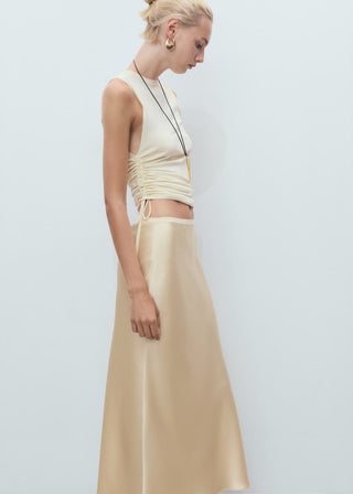 Enagua Midi con Tejido Satinado