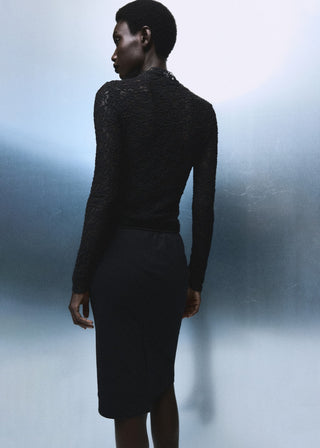 Blusa Cuello Perkins de Encaje