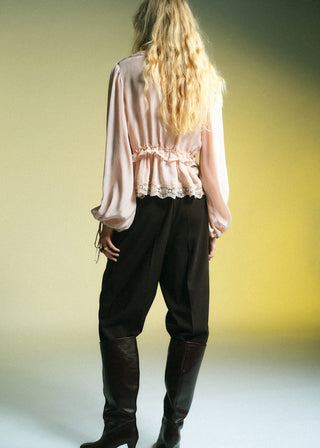 Blusa Manga Larga con Escote Pico