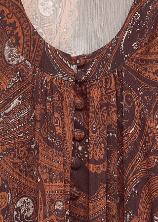 Vestido Manga Larga con Estampado Paisley