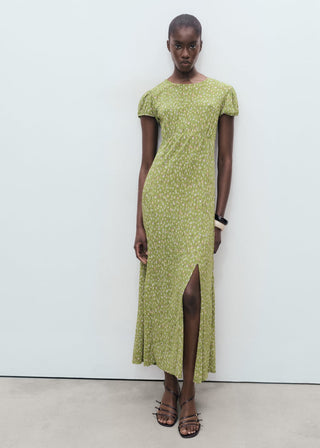 Vestido con Abertura Estampado Floral