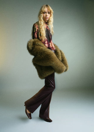 Blusa Cuello Alto con Efecto Tie-Dye