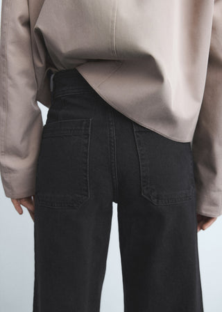 Jeans Talle Alto con Bolsillos