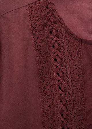 Blusa Manga Abullonada con Bordado