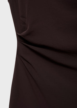 Vestido Drapeado con Cuello Fruncido