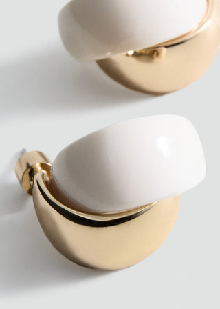 Aretes Pequeños de Resina Mixta