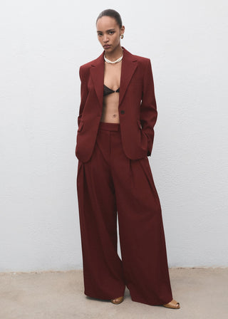 Pantalón Wide Leg con Pinzas Delanteras