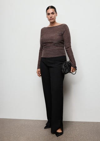 Camiseta Cuello Barco con Brillos