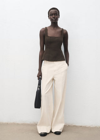 Jeans Wide Leg Talle Medio con Bolsillos