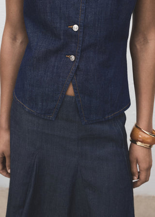 Blusa Denim con Detalle de Botones