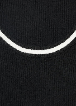 Camiseta de Punto con Detalles en Contraste
