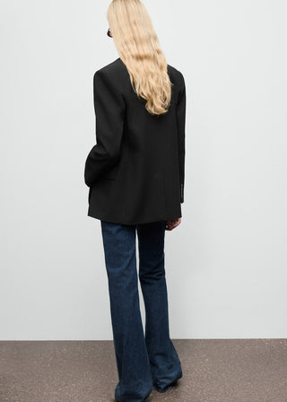 Blazer Recto con Bolsillos de Solapa