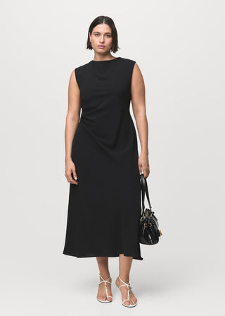 Vestido Midi con Detalle Fruncido