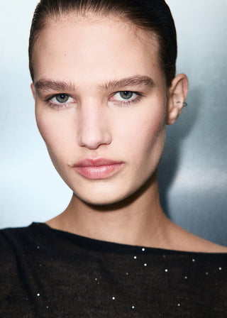 Blusa Manga Larga con Detalle Brillos