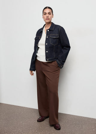 Pantalón Recto Talle Alto con Bolsillos