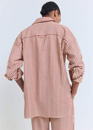 Camisa Manga Larga Con Estampado Rayas