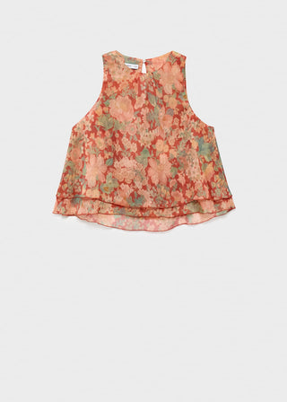 Blusa Plisada con Estampado Floral