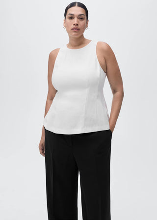 Pantalón Recto Talle Medio con Bolsillos