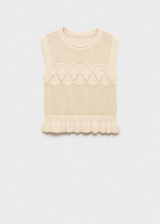 Chaleco de Punto Calada con Volante