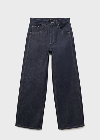 Jeans Barrel Talle Alto con Bolsillos