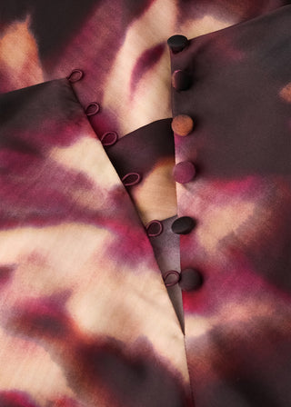 Blusa Cuello Alto con Efecto Tie-Dye