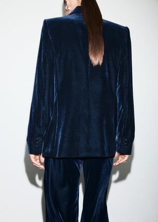 Chaqueta Cruzada con Tejido Terciopelo