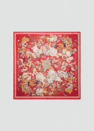 Floral Print Satin Scarf