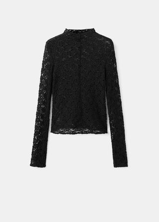 Blusa Cuello Perkins de Encaje