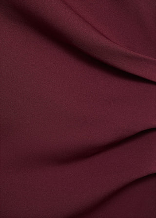 Vestido Midi Cuello Alto con Fruncido