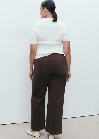 Jeans Wide Leg Talle Alto con Bolsillos