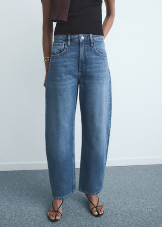 Jeans Balloon Talle Alto con Bolsillos