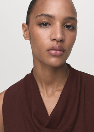 Blusa sin Mangas con Escote Drapeado