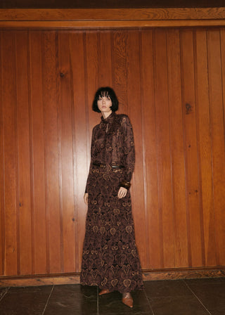 Blusa Manga Larga con Estampado Paisley