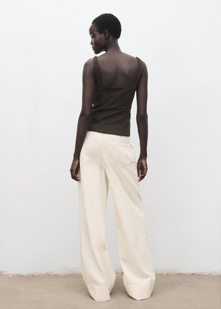 Jeans Wide Leg Talle Medio con Bolsillos