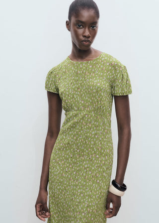 Vestido con Abertura Estampado Floral