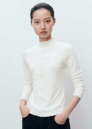 Camiseta Manga Larga con Cuello Perkins