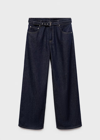 Jeans Talle Medio con Cinturón