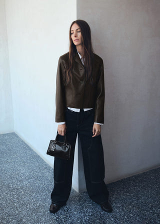 Bolso Mini Brillante con Detalle Candado