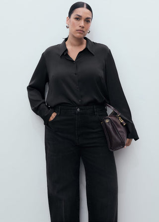 Jeans Wide Leg Talle Alto con Bolsillos