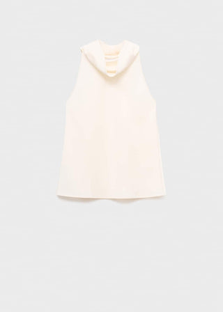 Blusa sin Mangas con Cuello Drapeado