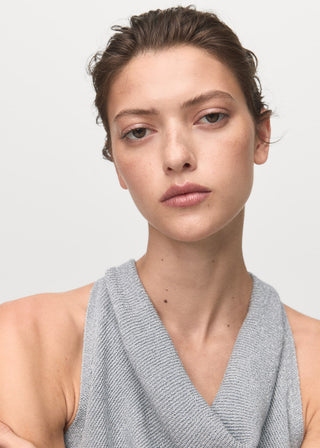 Blusa Cuello Drapeado de Lúrex