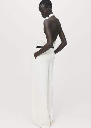 Blusa de Satén con Cuello Drapeado